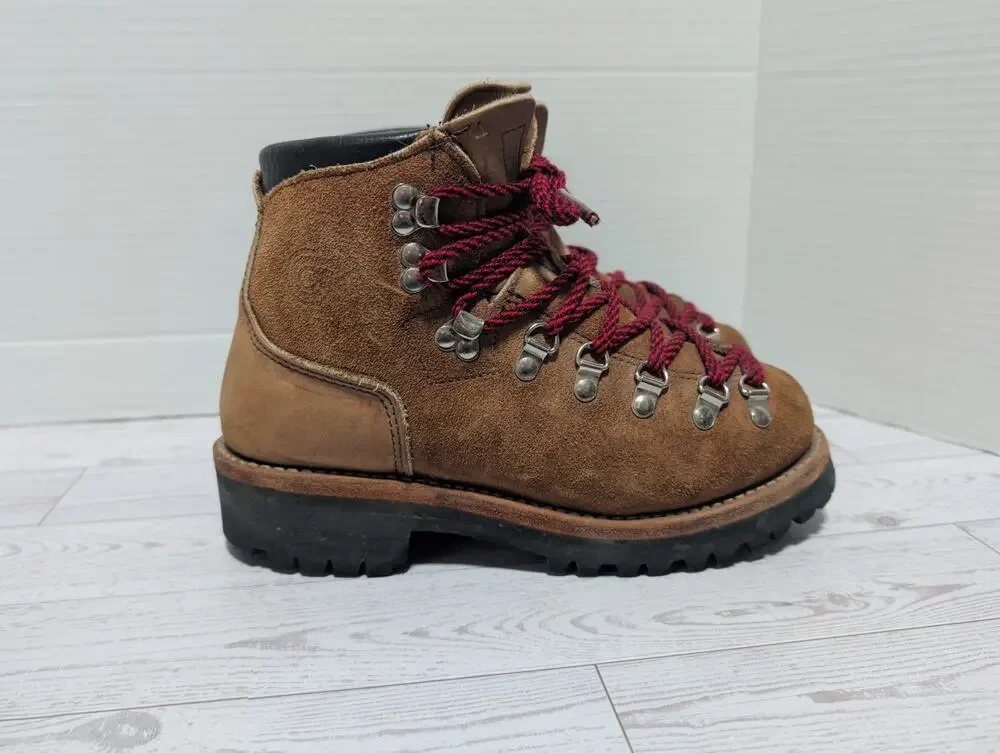 VTG DEXTER Leather Mountaineering Hiking Boots Mens Sz 6 M Vibram Made In USA